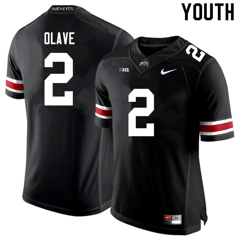 Ohio State Buckeyes Chris Olave Youth #2 Black Authentic Stitched College Football Jersey